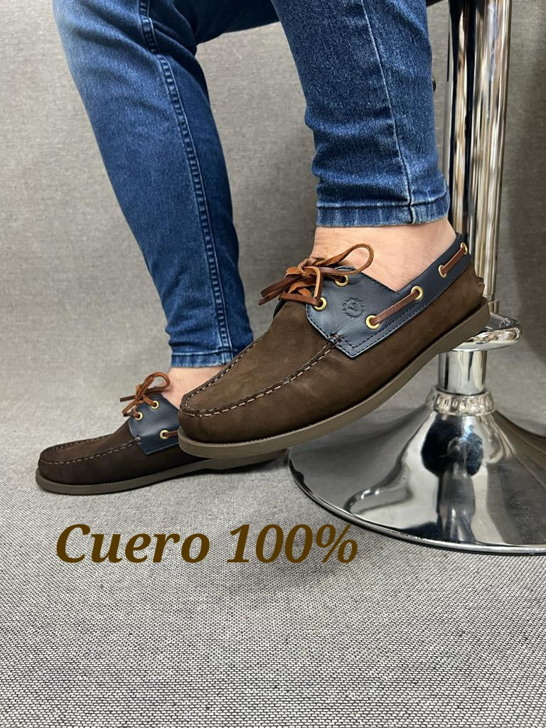 ZAPATOS HOMBRE SP NOBUCK CIGARRA X DALLAS AZUL OSCURO X HAMPTON COÑAC SP01EM88